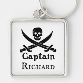 Personalisierter Piratenkapitän Schlüsselanhänger