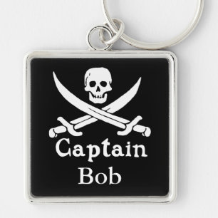 Personalisierter Piratenkapitän Schlüsselanhänger