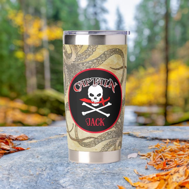 Personalisierter Piratenkapitän Thermobecher (Außenbereich)