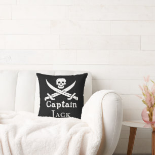 Personalisierter Piratenkapitän Throw Pillow Kissen