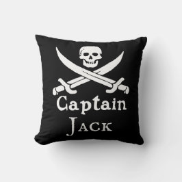 Personalisierter Piratenkapitän Throw Pillow Kissen