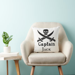 Personalisierter Piratenkapitän Throw Pillow Kissen