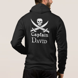 Personalisierter Piratenkapitän Zip Hoodie