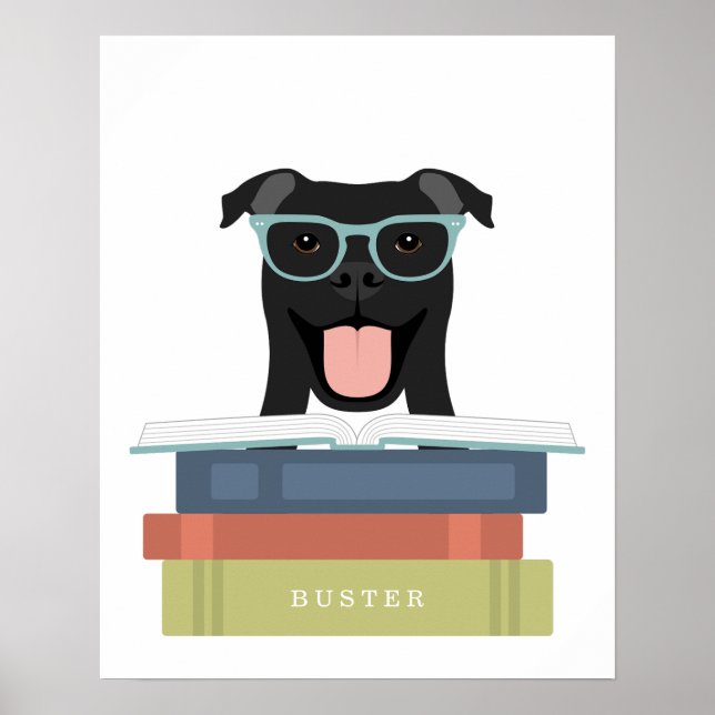 Personalisierter Pitbull-Hundedruck Poster (Vorne)