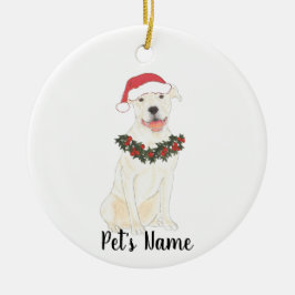 Personalisierter Pitbull Staffy (weiß) Keramik Ornament