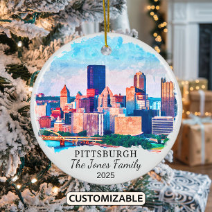 Personalisierter Pittsburgh-Schmuck, Pennsylvania Keramik Ornament