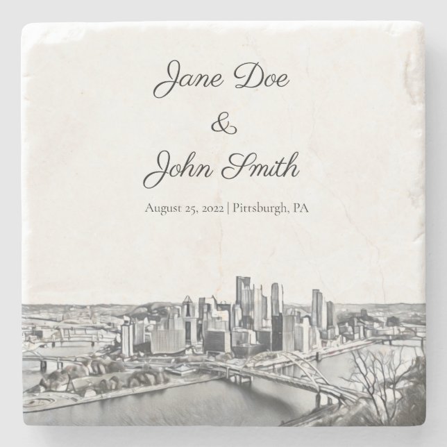 Personalisierter Pittsburgh Stone Untersetzer (Vorderseite)