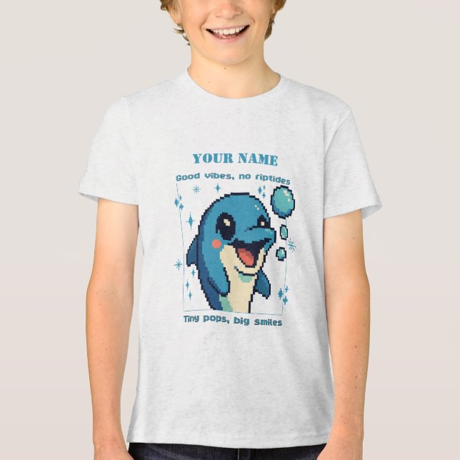 Personalisierter Pixel-Dolphin-T - Shirt — Individ (Vorderseite)