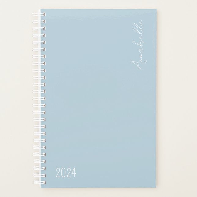 personalisierter Planer 2024 Light Blue Week & Mon (Vorderseite)