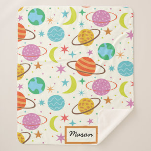 Personalisierter Planet des Sonnensystems Baby Auß Sherpadecke