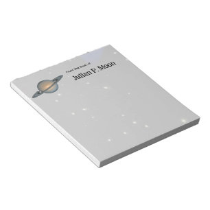 Personalisierter Planet Saturn mit Ringen Weltraum Notizblock