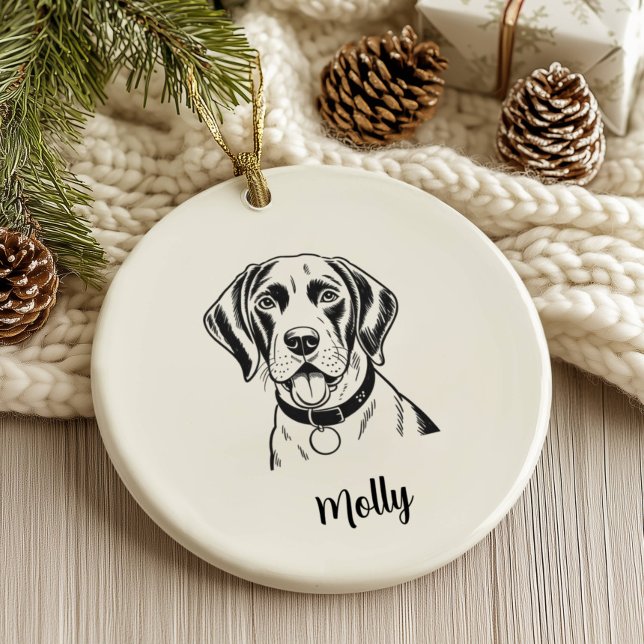 Personalisierter Pointer-Hund Weihnachten Keramik Ornament (Von Creator hochgeladen)