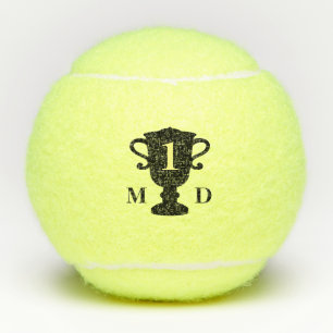 Personalisierter Pokal individuell monogramm Set v Tennisbälle