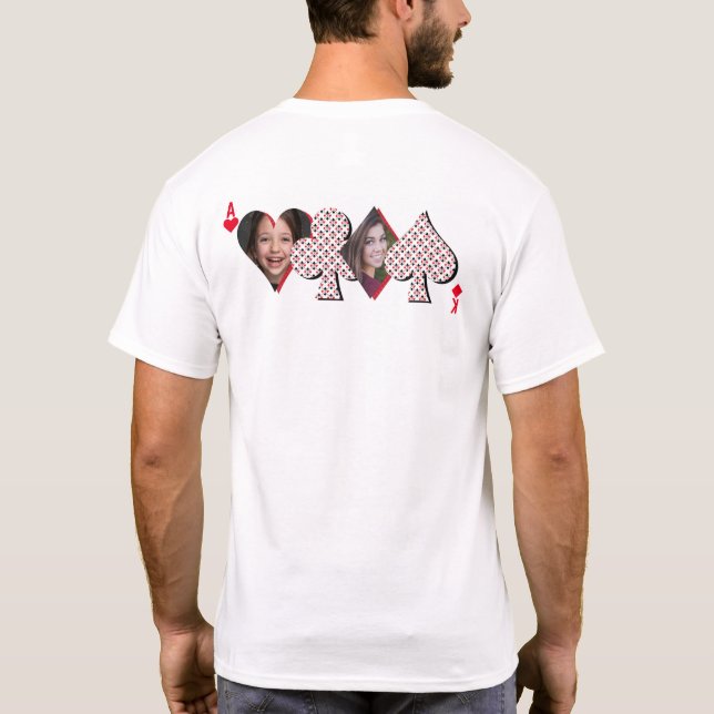 Personalisierter Poker für die Fotocollage-Spielka T-Shirt (Rückseite)