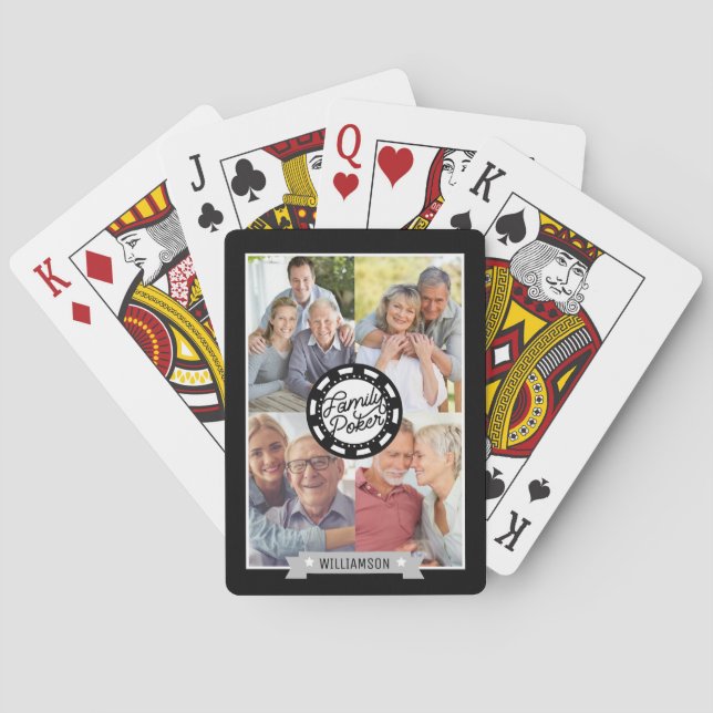 Personalisierter Poker-Spielabend-Collage Spielkarten (Rückseite)