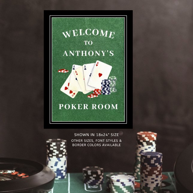 Personalisierter Poker Zimmer Begrüßungszeichen Poster (Von Creator hochgeladen)
