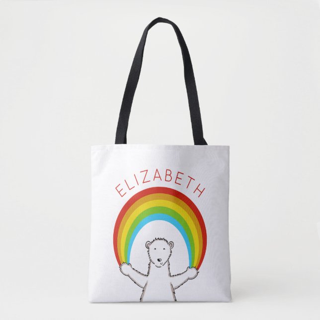 Personalisierter Polarbär und Regenbogen (Vorderseite)
