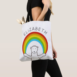 Personalisierter Polarbär und Regenbogen