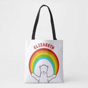Personalisierter Polarbär und Regenbogen
