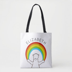 Personalisierter Polarbär und Regenbogen