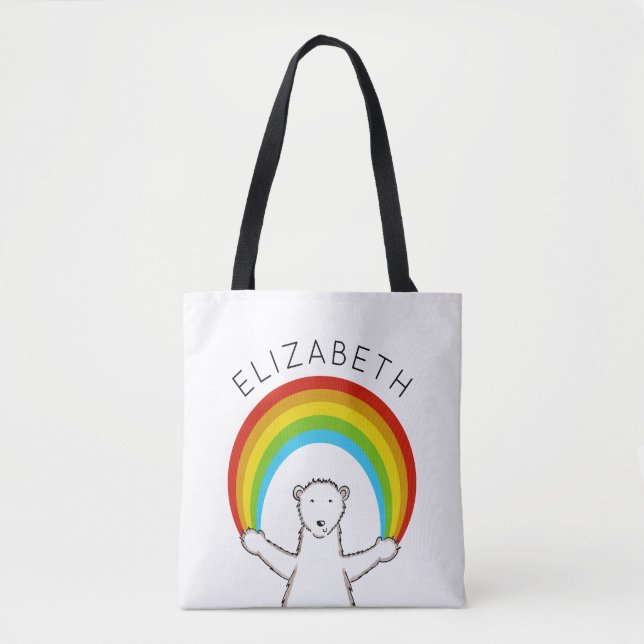 Personalisierter Polarbär und Regenbogen (Vorderseite)