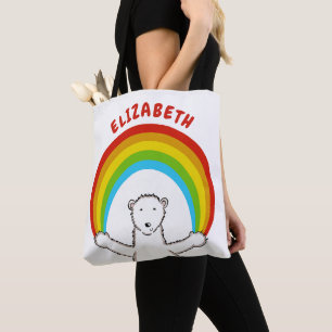 Personalisierter Polarbär und Regenbogen