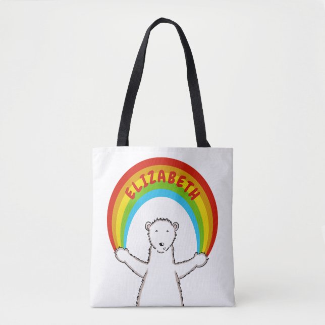 Personalisierter Polarbär und Regenbogen (Vorderseite)