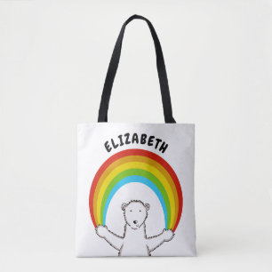 Personalisierter Polarbär und Regenbogen