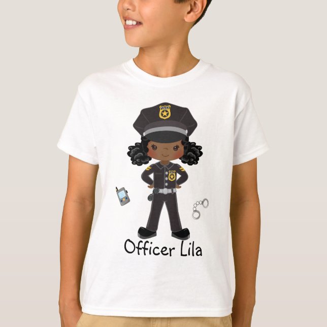 Personalisierter Polizeibeamter für Mädchen - Rech T-Shirt (Vorderseite)