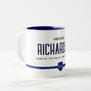 Personalisierter Polizeibeamter für moderne Dünnbl Zweifarbige Tasse