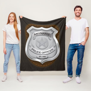 Personalisierter Polizeibeamter Sheriff Polizist N Fleecedecke