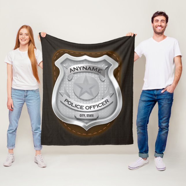 Personalisierter Polizeibeamter Sheriff Polizist N Fleecedecke (Beispiel)