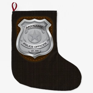 Personalisierter Polizeibeamter Sheriff Polizist N Großer Weihnachtsstrumpf