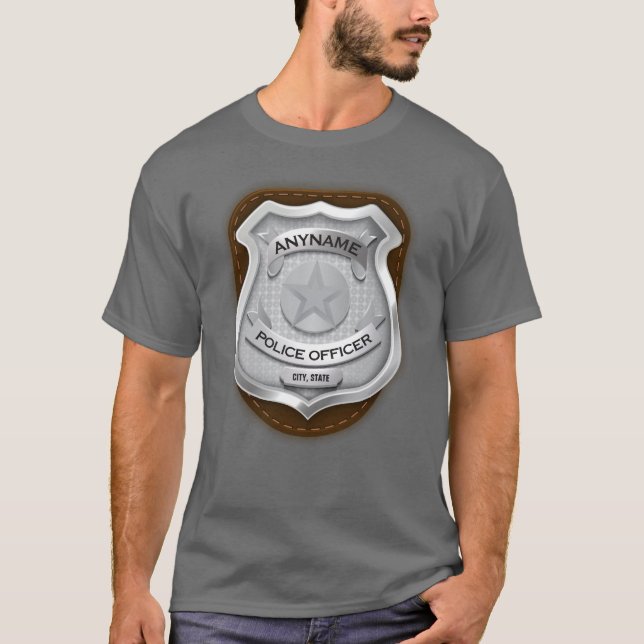Personalisierter Polizeibeamter Sheriff Polizist N T-Shirt (Vorderseite)