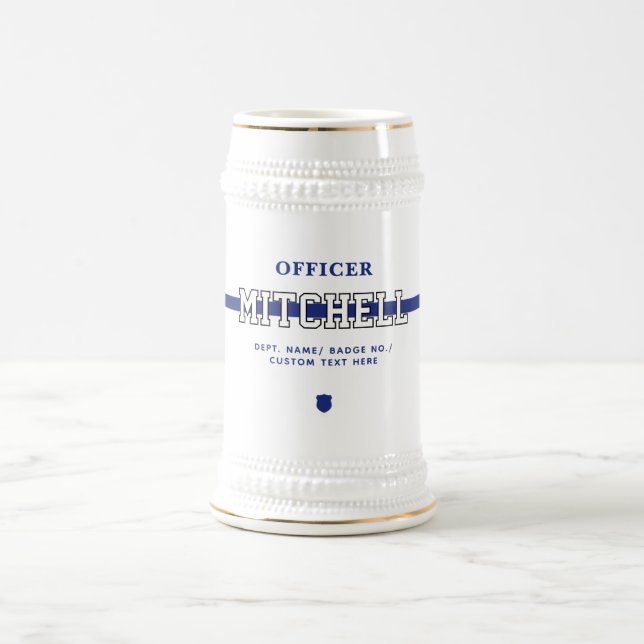 Personalisierter Polizeibeamter Thin Blue Line Bierglas (Mittel)