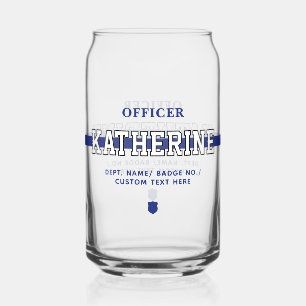 Personalisierter Polizeibeamter Thin Blue Line Dosenglas