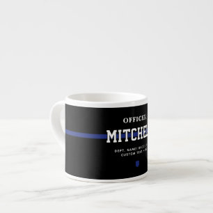 Personalisierter Polizeibeamter Thin Blue Line Espressotasse