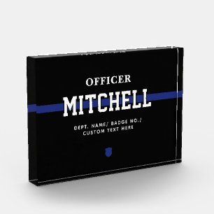 Personalisierter Polizeibeamter Thin Blue Line Fotoblock