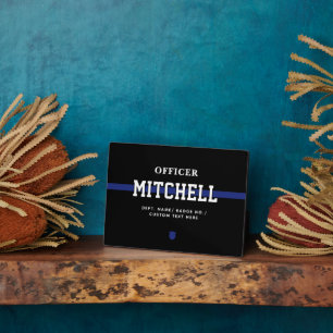 Personalisierter Polizeibeamter Thin Blue Line Fotoplatte