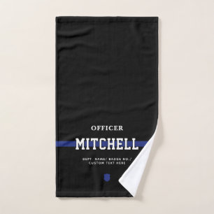Personalisierter Polizeibeamter Thin Blue Line Handtuch