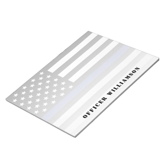 Personalisierter Polizeibeamter Thin Blue Line Notizblock (angewinkelt)