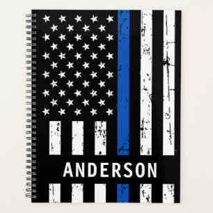 Personalisierter Polizeibeamter Thin Blue Line Planer