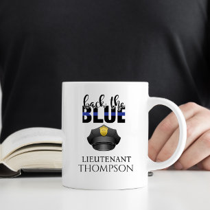 Personalisierter Polizeihut das Blaue zurück Kaffeetasse