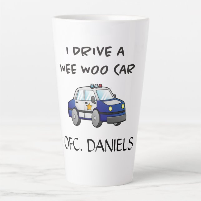 Personalisierter Polizeiwagen Milchtasse (Vorderseite)