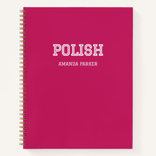 Personalisierter polnischer Himbeer-Kalender 2026- Notizbuch (Vorderseite)
