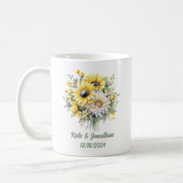 Personalisierter Polterabend Sonnenblumen Kaffeetasse