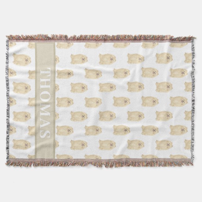 Personalisierter Pomeranian  Decke (Vorderseite)