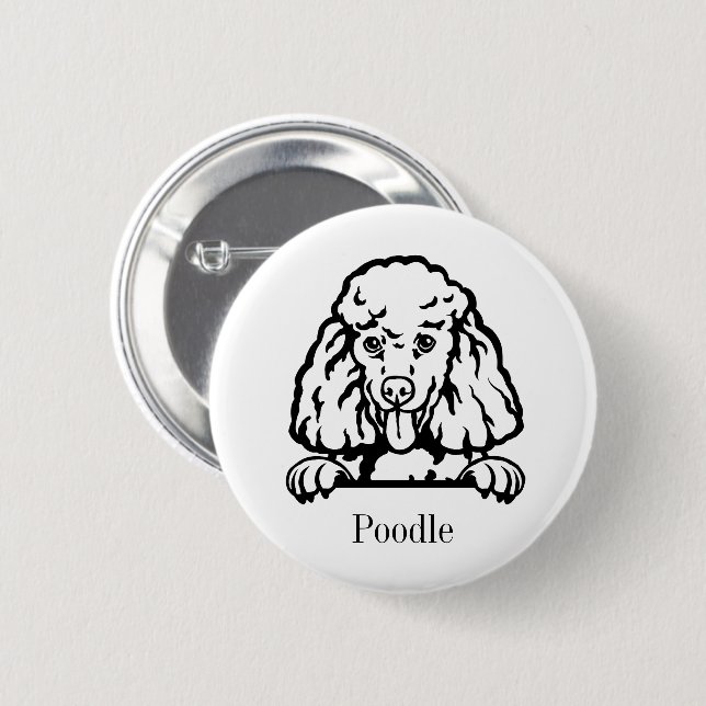 personalisierter Poodhund Button (Vorne & Hinten)