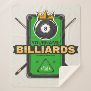 Personalisierter Pool Hall NAME 8 Ball Crown Billi Sherpadecke