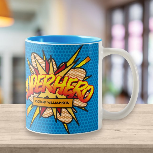 Personalisierter Pop Art Comic Zweifarbige Tasse (Von Creator hochgeladen)